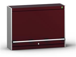 40031071.** cubio wall cupboard with lift up door with louvre backpanel. WxDxH: 800x325x600mm. RAL 7035/5010 or selected